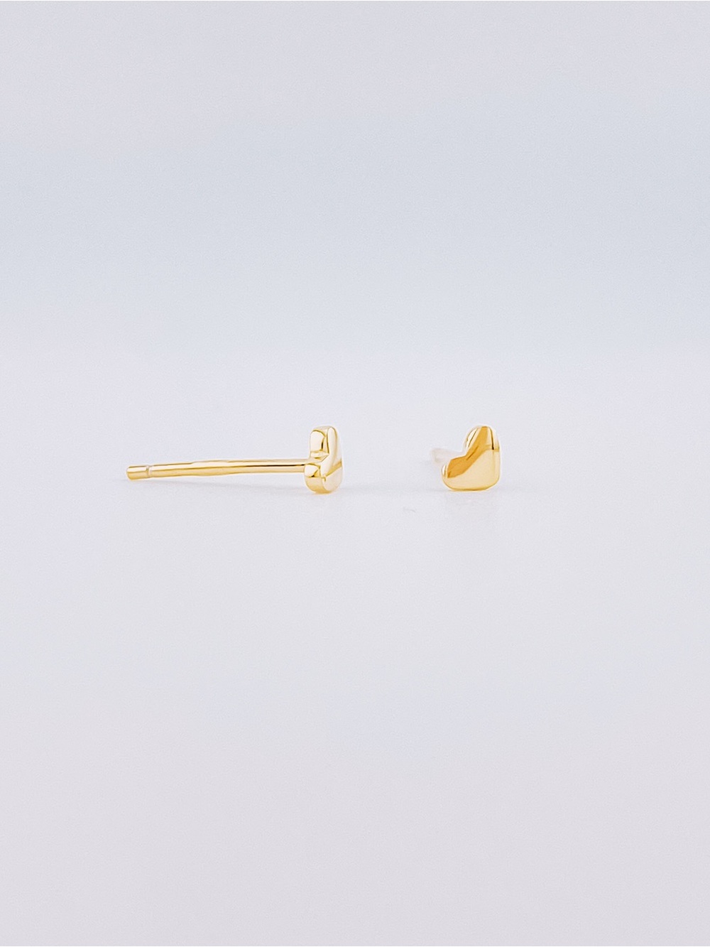 18 Karat Gold over Sterling Silver Micro Heart Stud Earrings - Women Jewelry